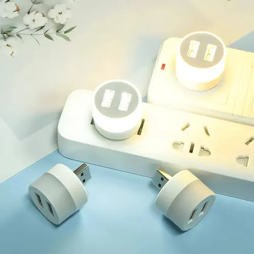 Multifunctional Dual USB Plug Night Lamp (1 pc)